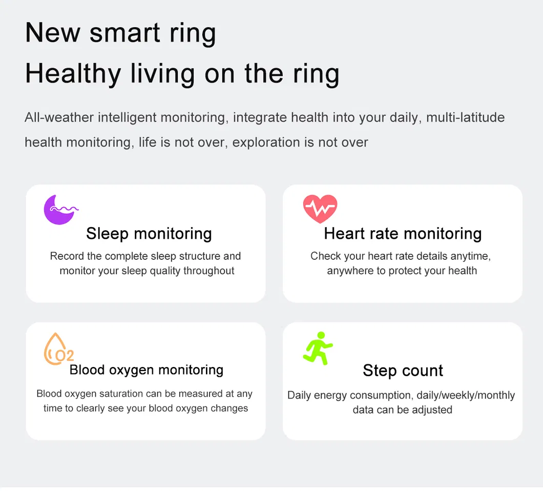 Waterproof Smart Intelligent Ring Activity Fitness Health Blood Oxygen Smart Ring Watch