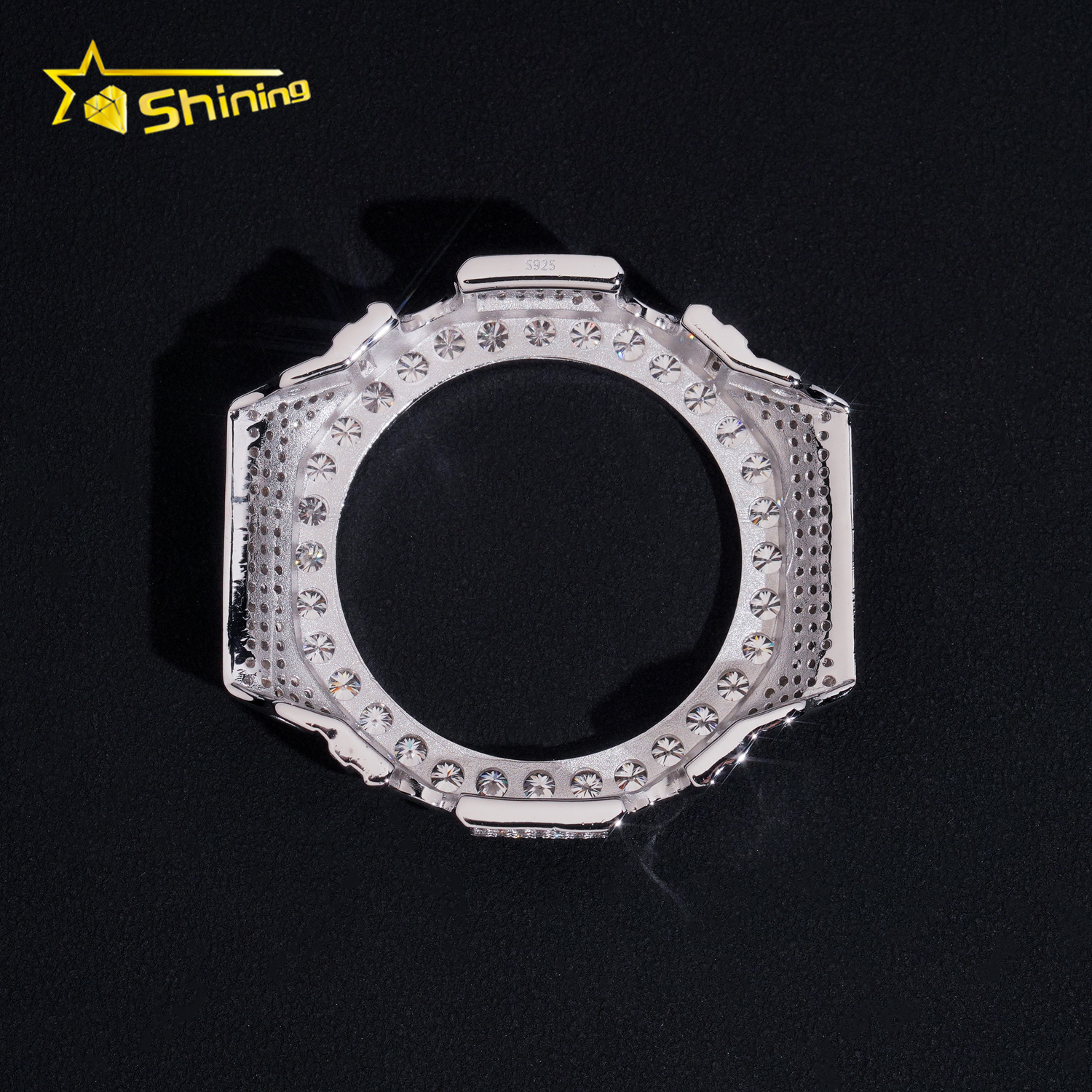 New Design 925 Silver GA2100 VVS Moissanite Watch Bezel Iced Out Hip Hop Moissanite Watch Case Accessories for Men