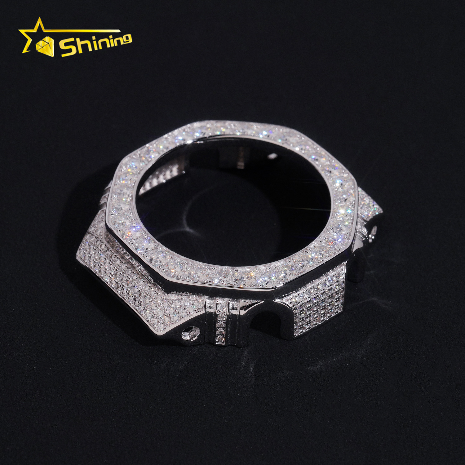New Design 925 Silver GA2100 VVS Moissanite Watch Bezel Iced Out Hip Hop Moissanite Watch Case Accessories for Men