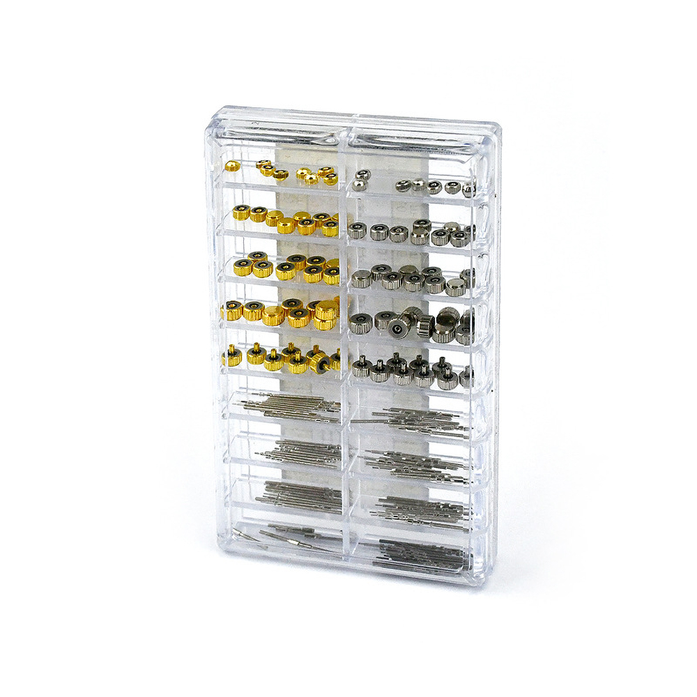 170 Pcs Box Packing Stainless Steel Mixed Waterproof Watch Crown and 2836/8200/7009 Watch Stems Replacement Part