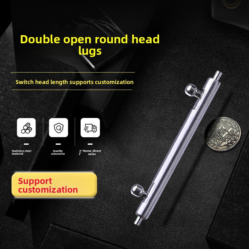 CHUANGHE Wholesale Customizable Full Steel Lugs 304/316 Stainless Steel Double Open Head Silicone Strap for Wristwatch Switches