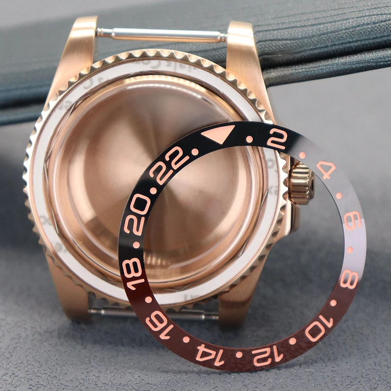 5ATM Waterproof Ceramic Bezel Insert Transparent Case Back Sapphire 40mm NH35 Stainless Steel Watch Case