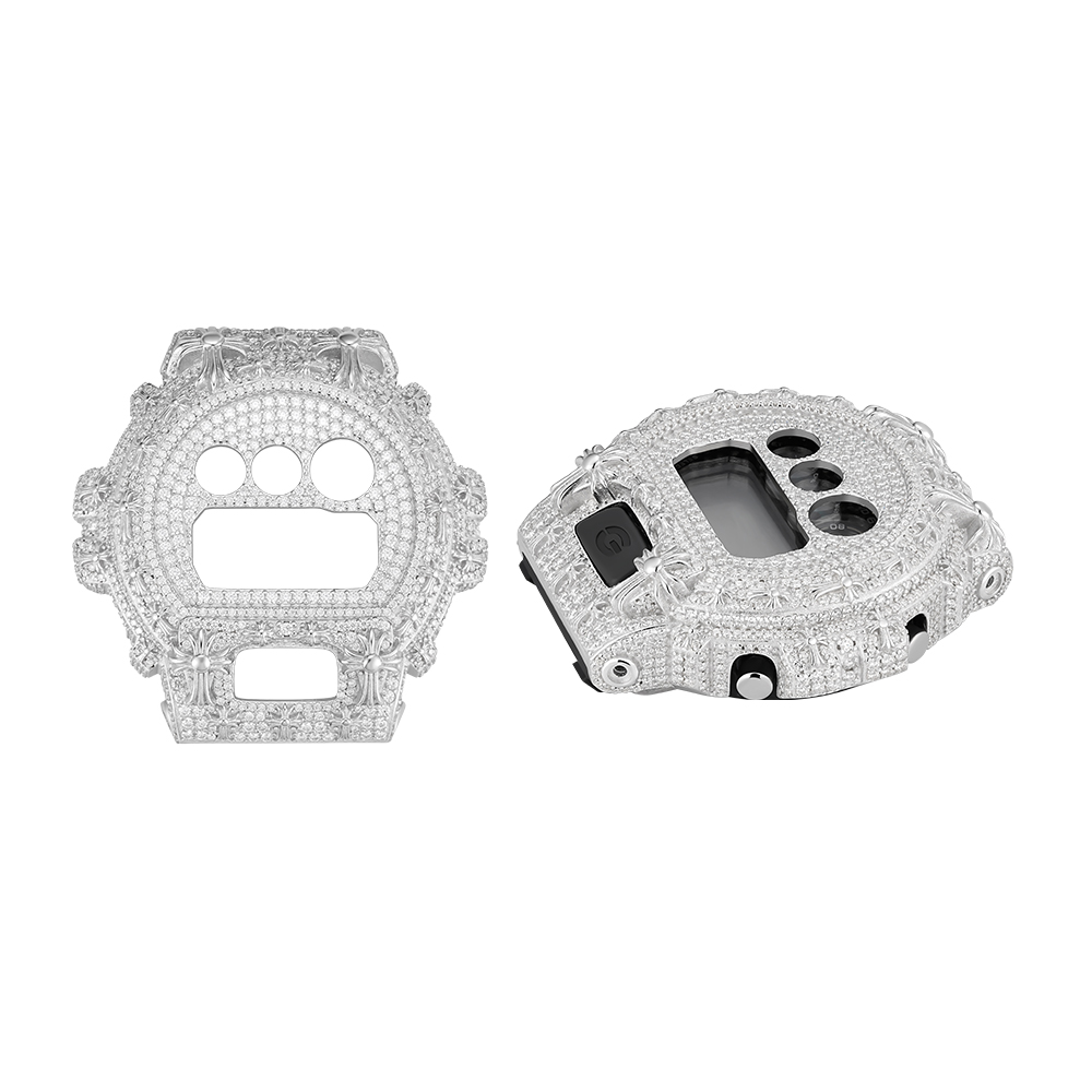 Fine Jewelry Moissanite Bezel for Gshock Hip Hop GW6900 S925 Miossanite Diamond Bezel Iced Out Moissanite Watch Bezel Case