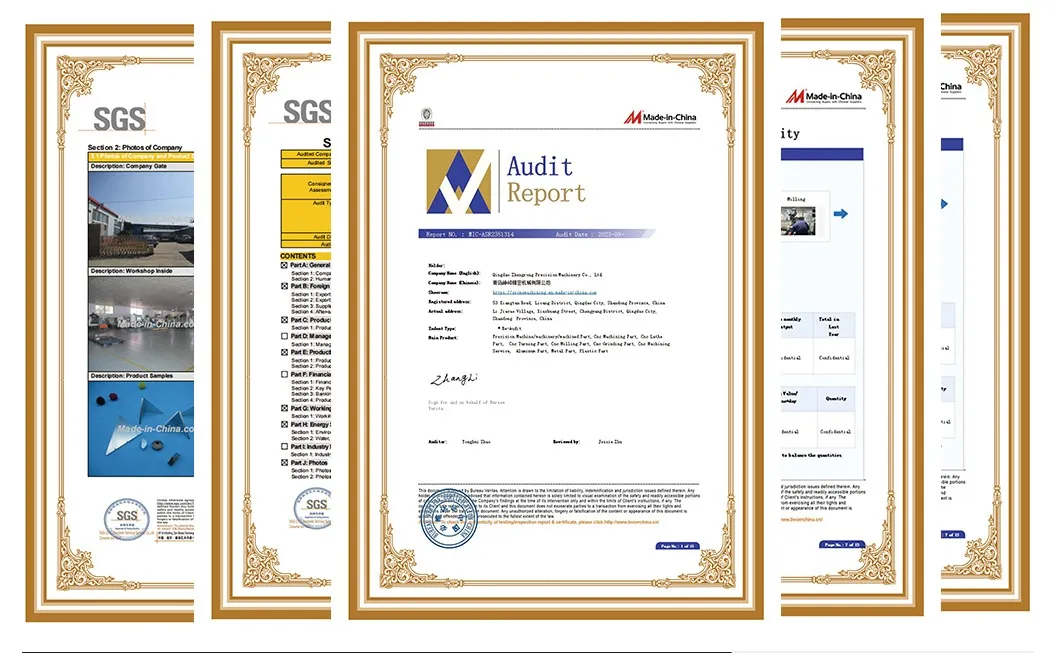 Quality Certifications CE ISO
