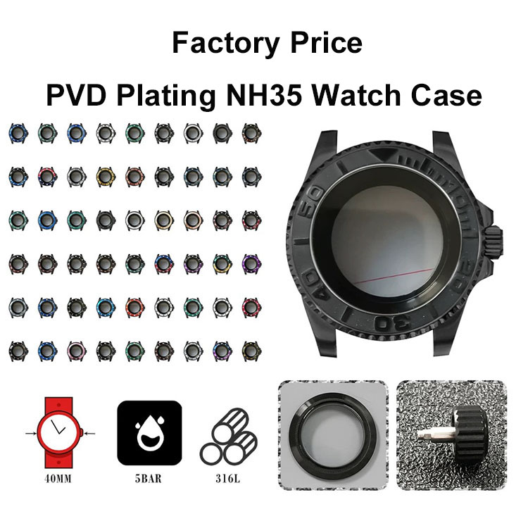 WYGICOO JP-C2402 5ATM Waterproof Ceramic Bezel Insert Transparent Case Back Sapphire 40mm NH35 Stainless Steel Watch Case