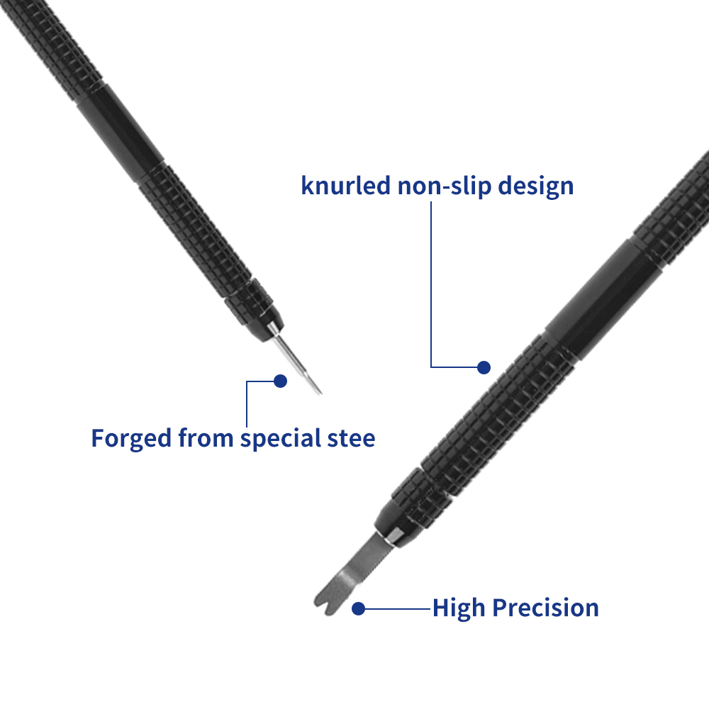Stainless Steel Watch Repair Tools Spring Bar Remover Adjuster Non-Damaging Operation 141x8mm 13g Black Removing Adjusting Watch