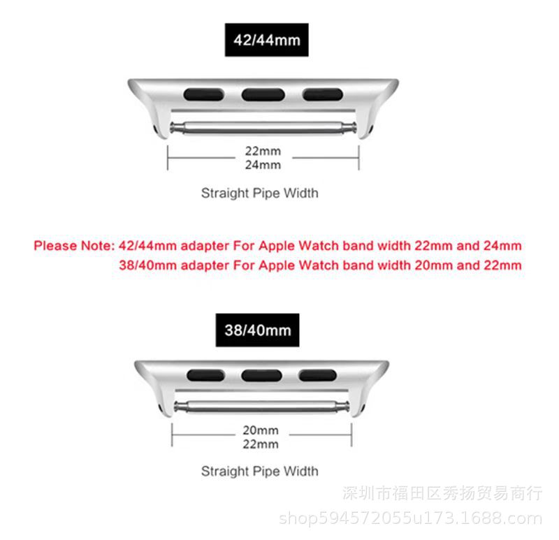 Stainless Steel Breathable Smartwatch Luxury Lugs Connector Strap Adapter for Watch Series 10 9 8 7 6 SE 2 SE Buckle