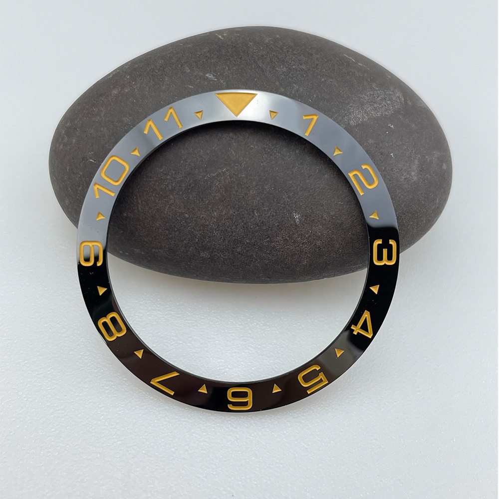 SKX007 38mm Slope Gold Color Black Ceramic Watch Bezel Insert Watch Parts