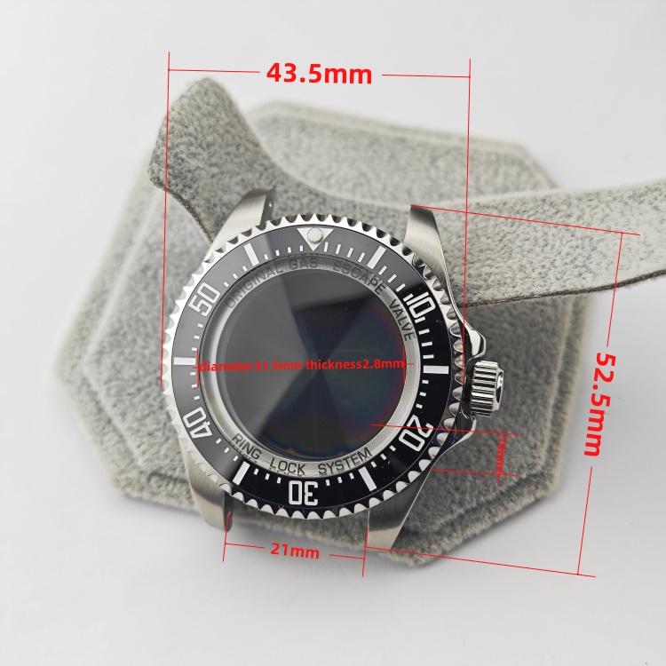 44mm Rlx Stainless Steel Watch case Deep Sea Sapphire Crystal Ceramic Bezel Modify Watch Parts Fit for NH35 Movement