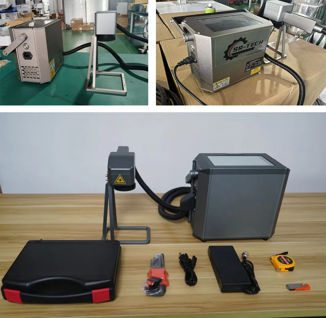 Battery Supply Mini Fiber Laser Marking Machine for Leather Marking with High Speed