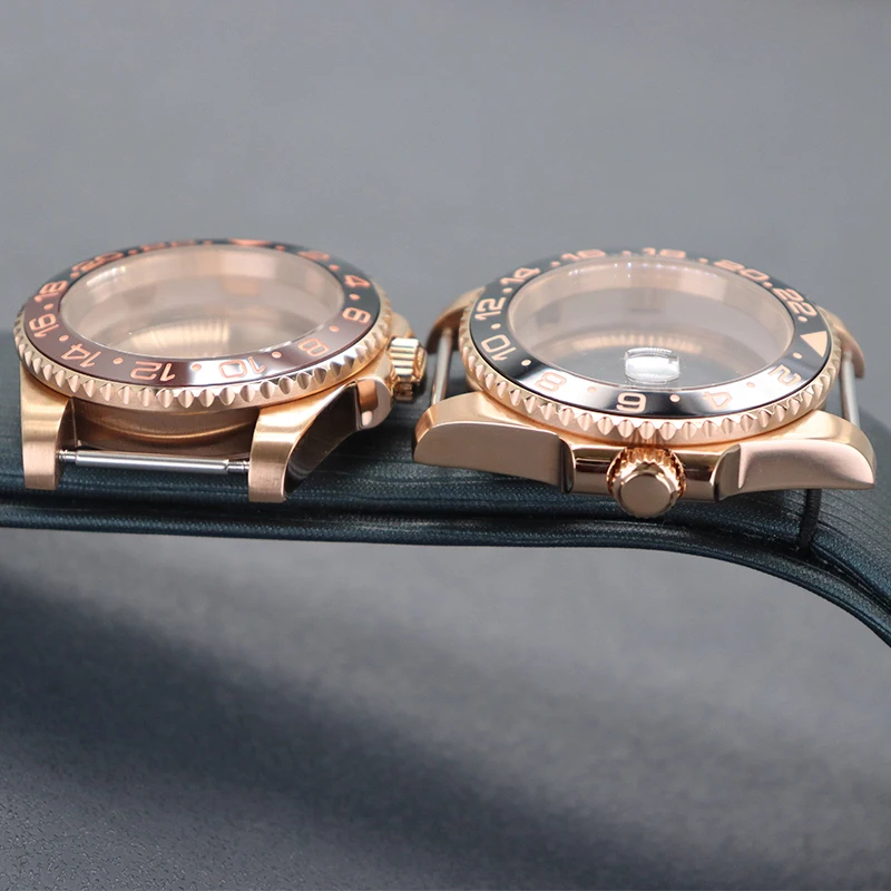 5ATM Waterproof Ceramic Bezel Insert Transparent Case Back Sapphire 40mm NH35 Stainless Steel Watch Case