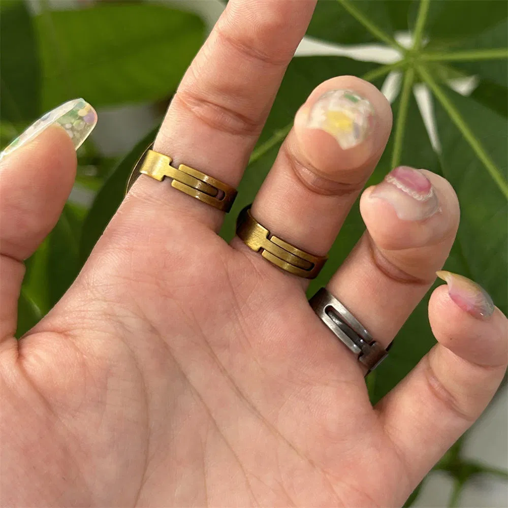 Custom Oval Shaped 3D Vintage Metal Ring Fine Fashion Jewelry Enamel Ring Women Rings Watch for Men
