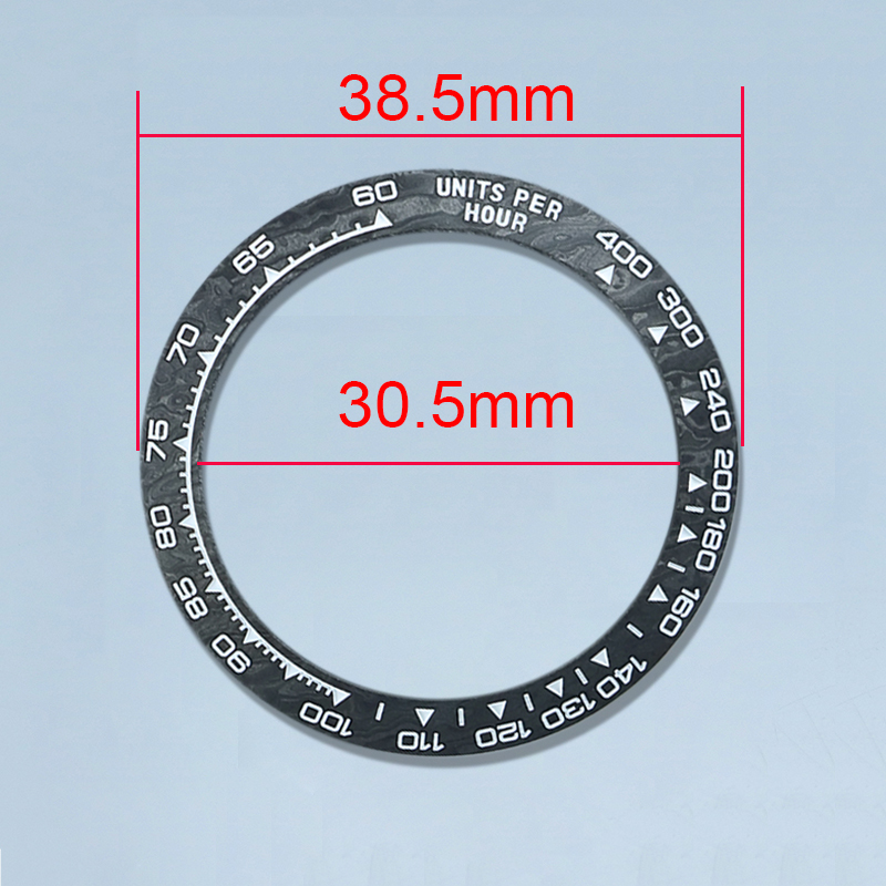Custom 38.5mm* 30.5mm Watch Parts 4130 Pure Carbon Fiber Bezel for Daytona
