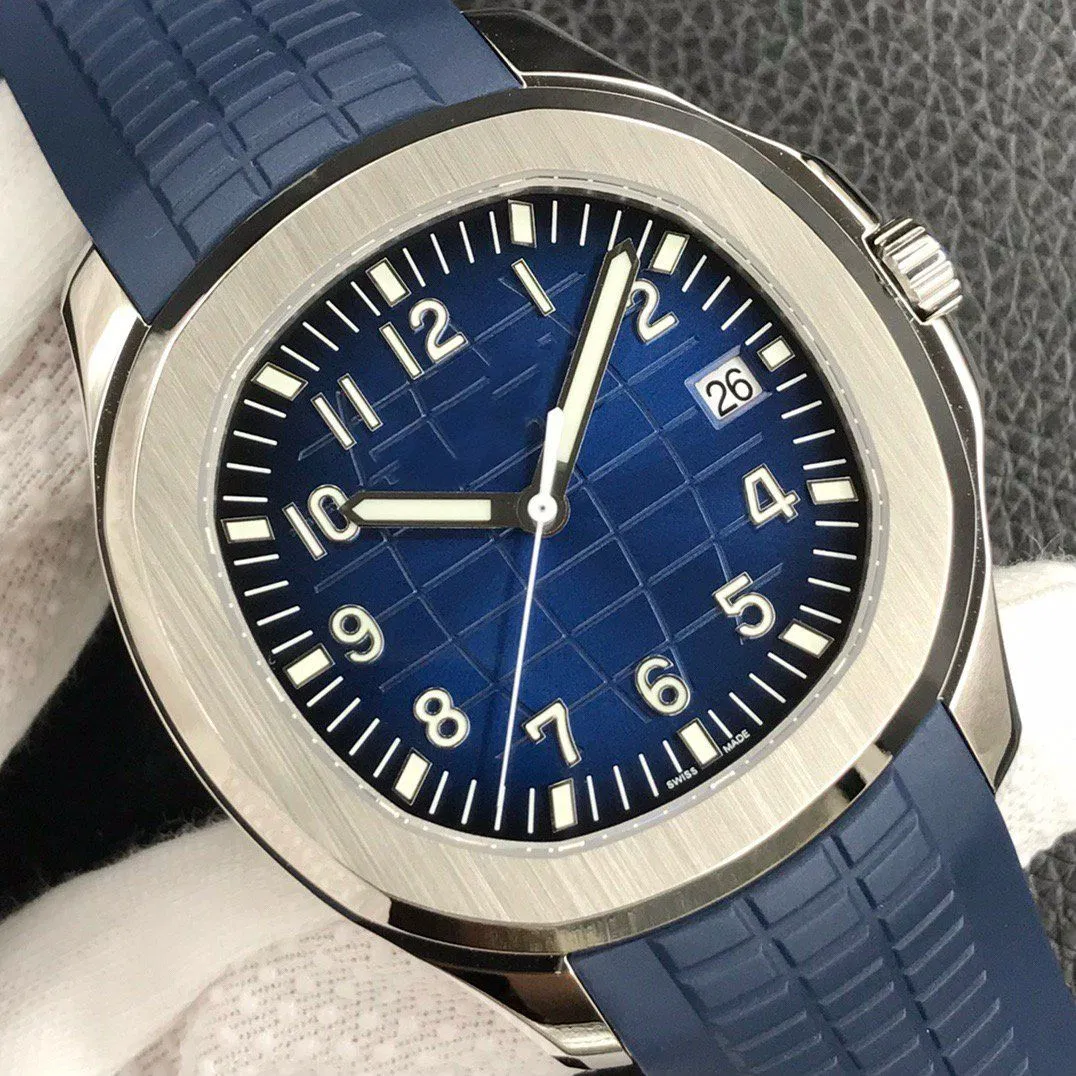 Ppf Factory 1: 1 Original Replica Luxury Men's Automatic Stainless Steel Watch with Blue Crocodile Pattern Luminous Markers and Date Dial