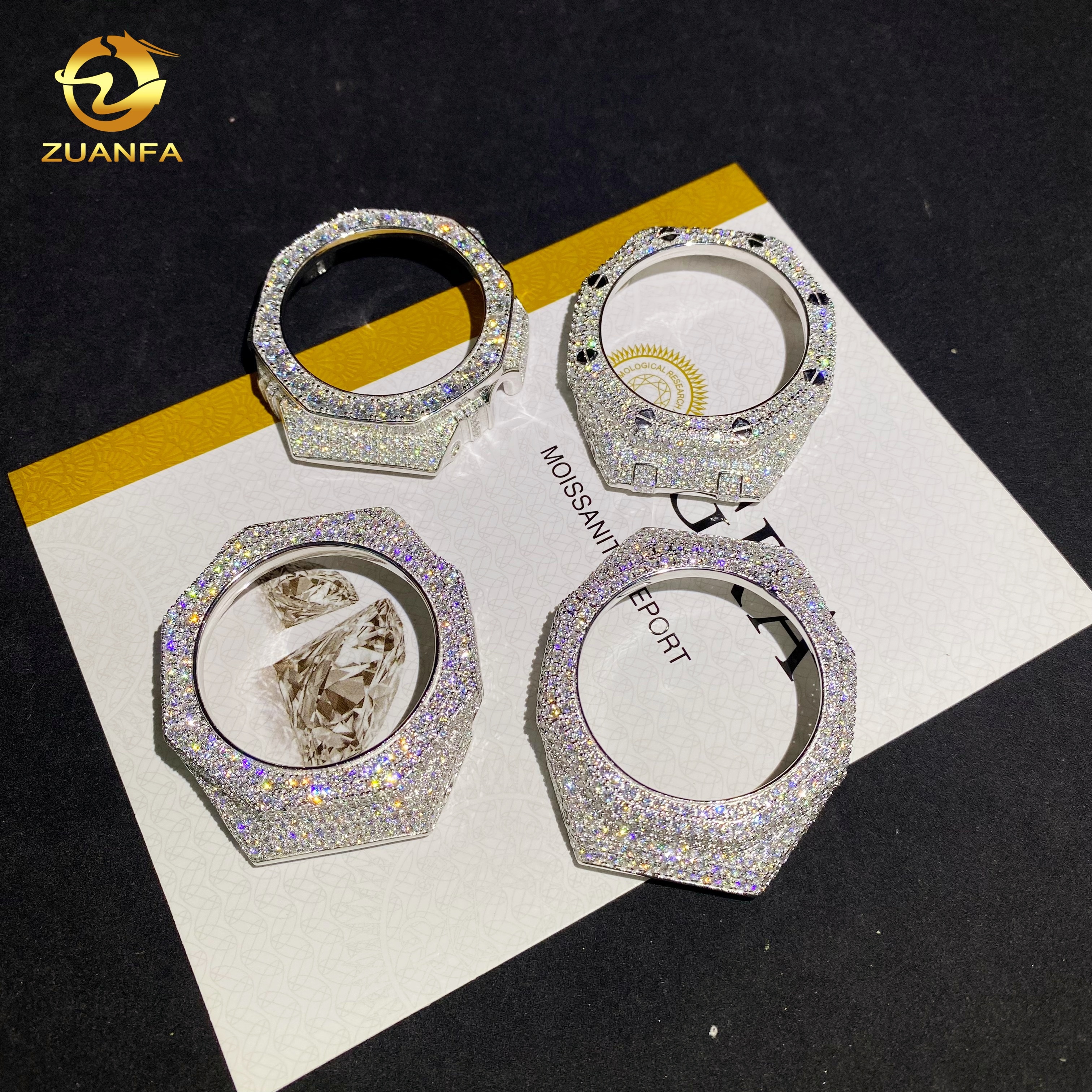 Sterling Silver 925 Iced Out Custom Fine Jewelry Handmade Watch Case Hip Hop Moissanite Diamond GA2100 Watch Accessory Bezel