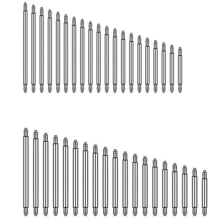 1.5mm 1.8mm Diameter 8-25mm Double Shoulder No Flange Stainless Steel Watch Spring Bar Pin for Watch Band Link 304L