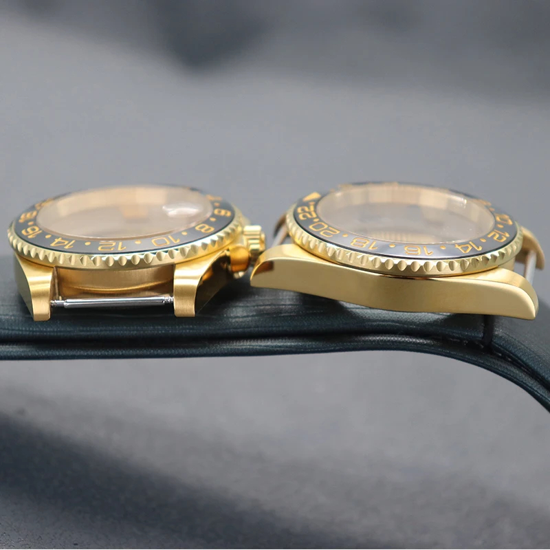 5ATM Waterproof Ceramic Bezel Insert Transparent Case Back Sapphire 40mm NH35 Stainless Steel Watch Case