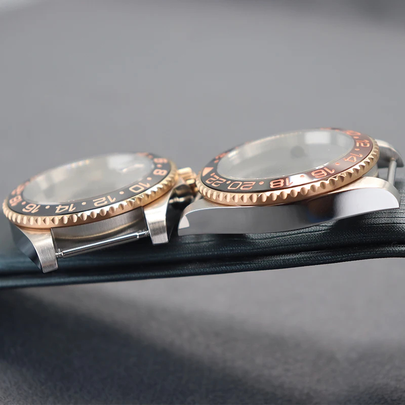 5ATM Waterproof Ceramic Bezel Insert Transparent Case Back Sapphire 40mm NH35 Stainless Steel Watch Case