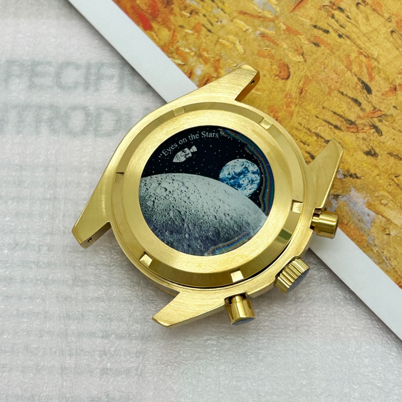 Rose Gold Stainless Steel 39.7mm Multifunctional Watch Case Bezel Seiko VK63 Quartz Movement Fits 20mm Steel Strap Mainland
