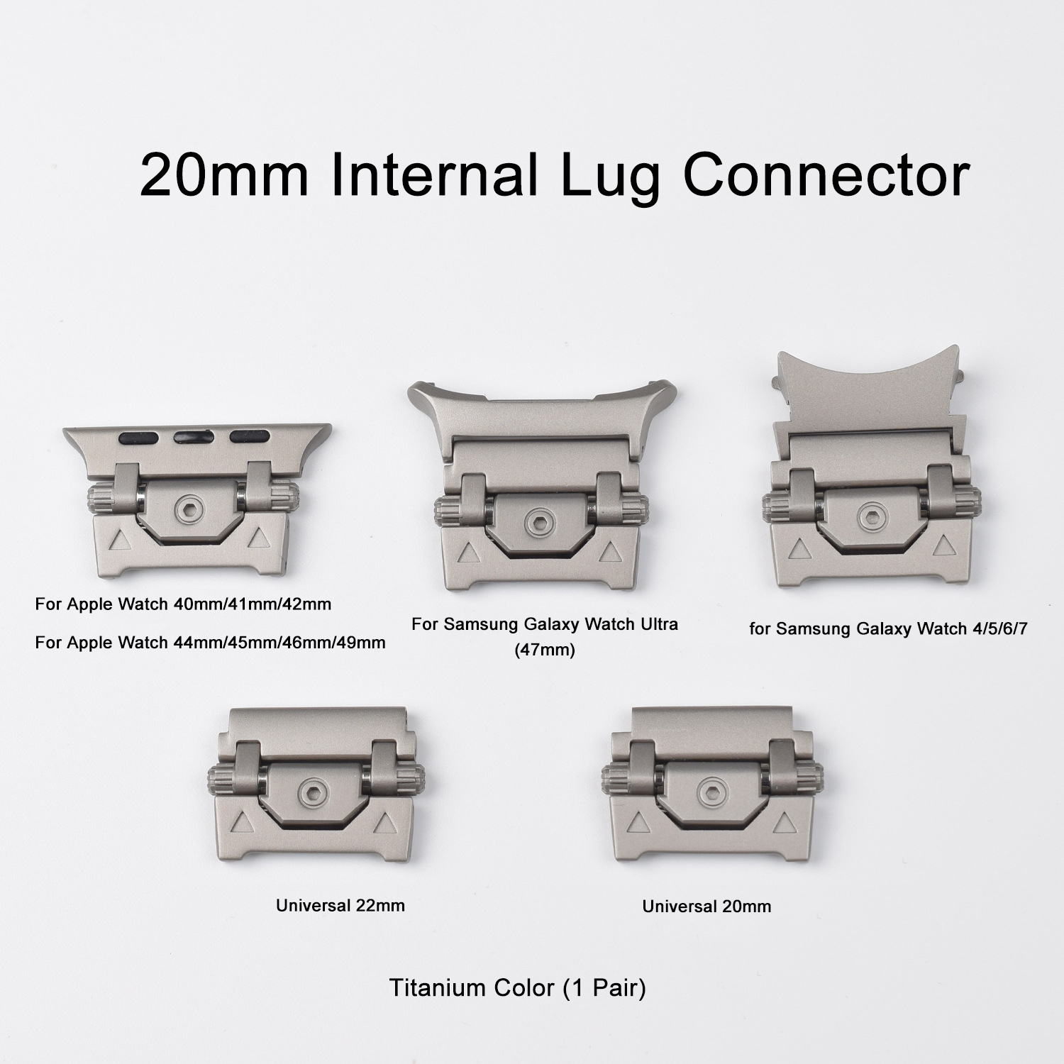 Win-Win Wholesale 20mm Stainless Steel Metal Watch Lug Connector for Apple/Samsung Ultra/Huawei Straps Adapter OEM Accessories