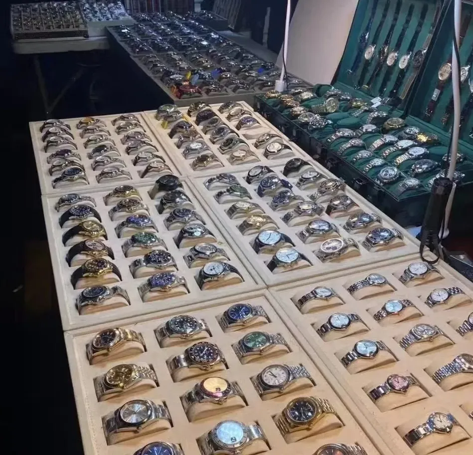 Stainless Steel Watch Luminous Markers Close-up