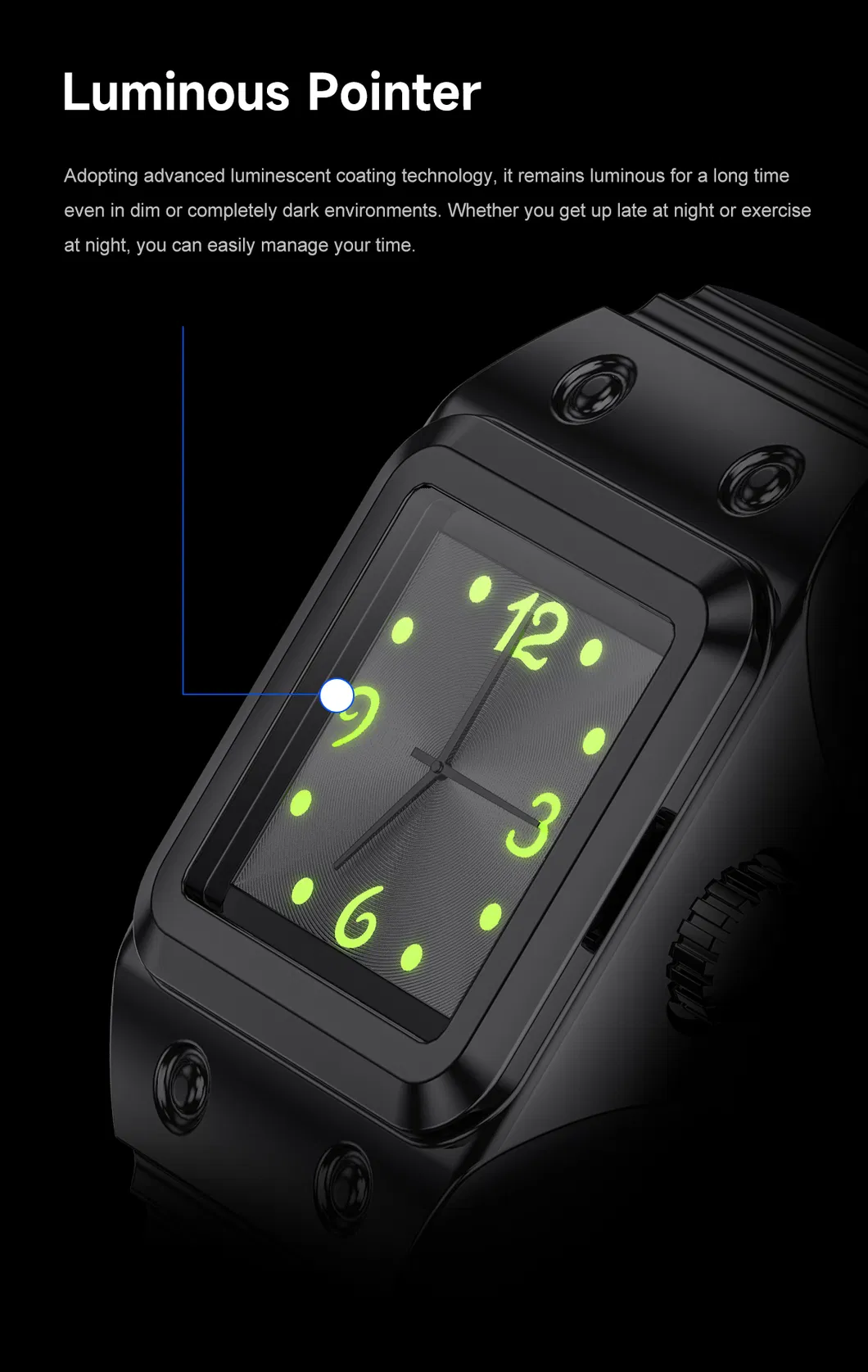 Wr01 Digital Finger Watch IP68 Waterproof Men Sport Quartz Watches Retractable Strap Smart Ring