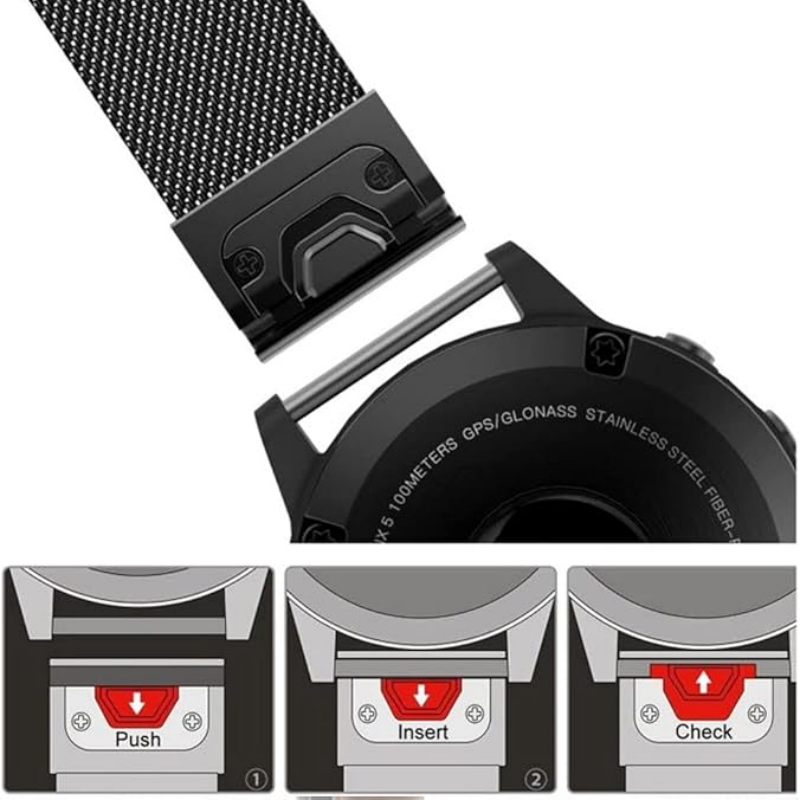 Quick Fit 22mm PVD 316L Stainless Steel Watch Lug Adapter for Garmin Watch Forerunner 265 965 955 955LTE 945 935