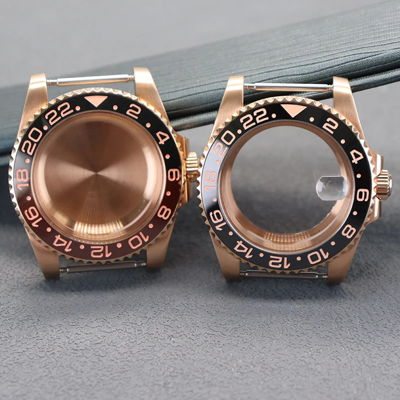 5ATM Waterproof Ceramic Bezel Insert Transparent Case Back Sapphire 40mm NH35 Stainless Steel Watch Case