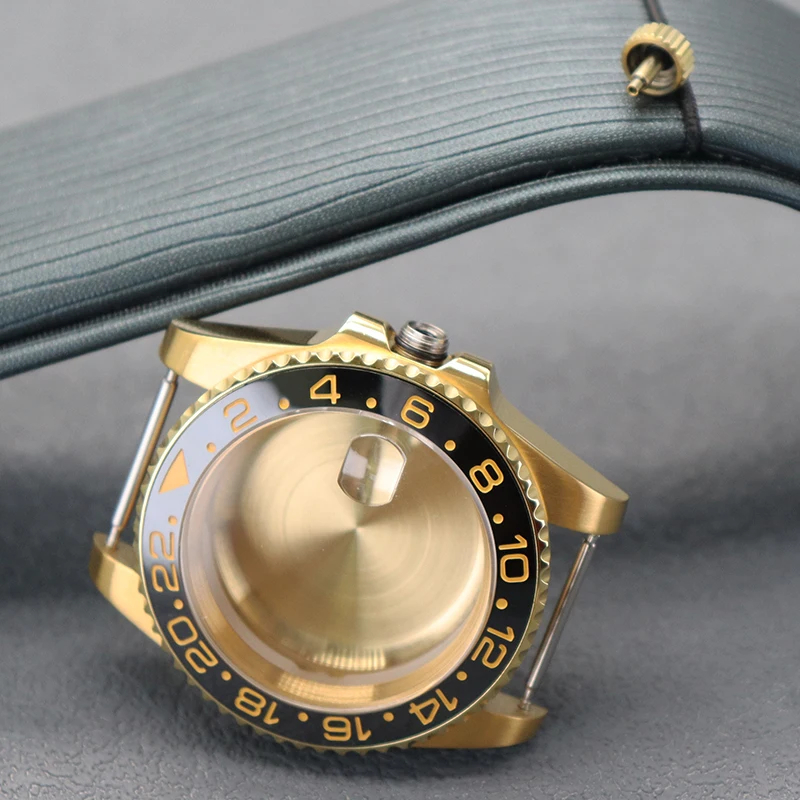 5ATM Waterproof Ceramic Bezel Insert Transparent Case Back Sapphire 40mm NH35 Stainless Steel Watch Case