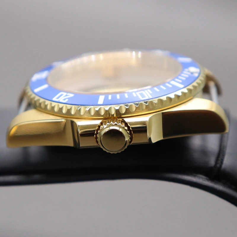 5ATM Waterproof Ceramic Bezel Insert Transparent Case Back Sapphire 40mm NH35 Stainless Steel Watch Case
