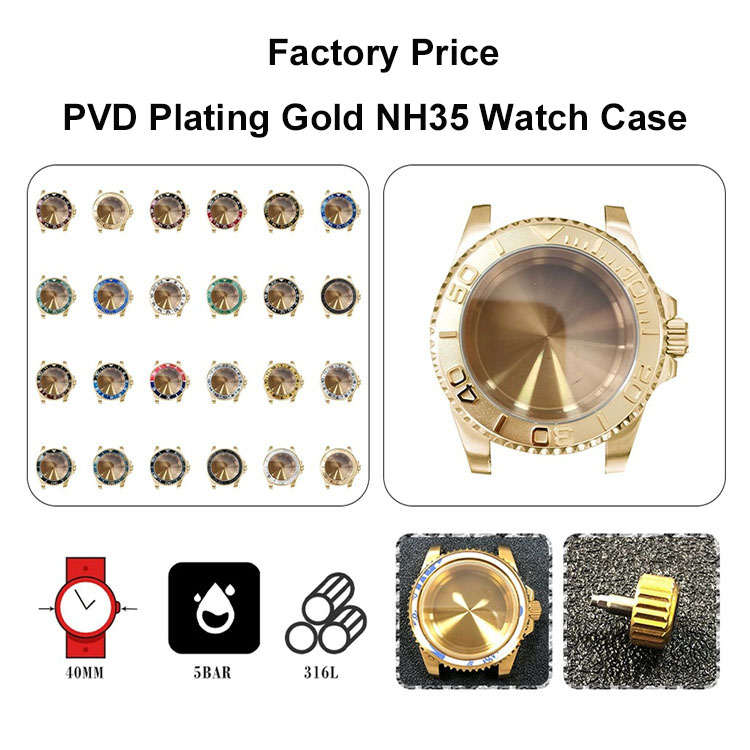 WYGICOO JP-C2402 5ATM Waterproof Ceramic Bezel Insert Transparent Case Back Sapphire 40mm NH35 Stainless Steel Watch Case