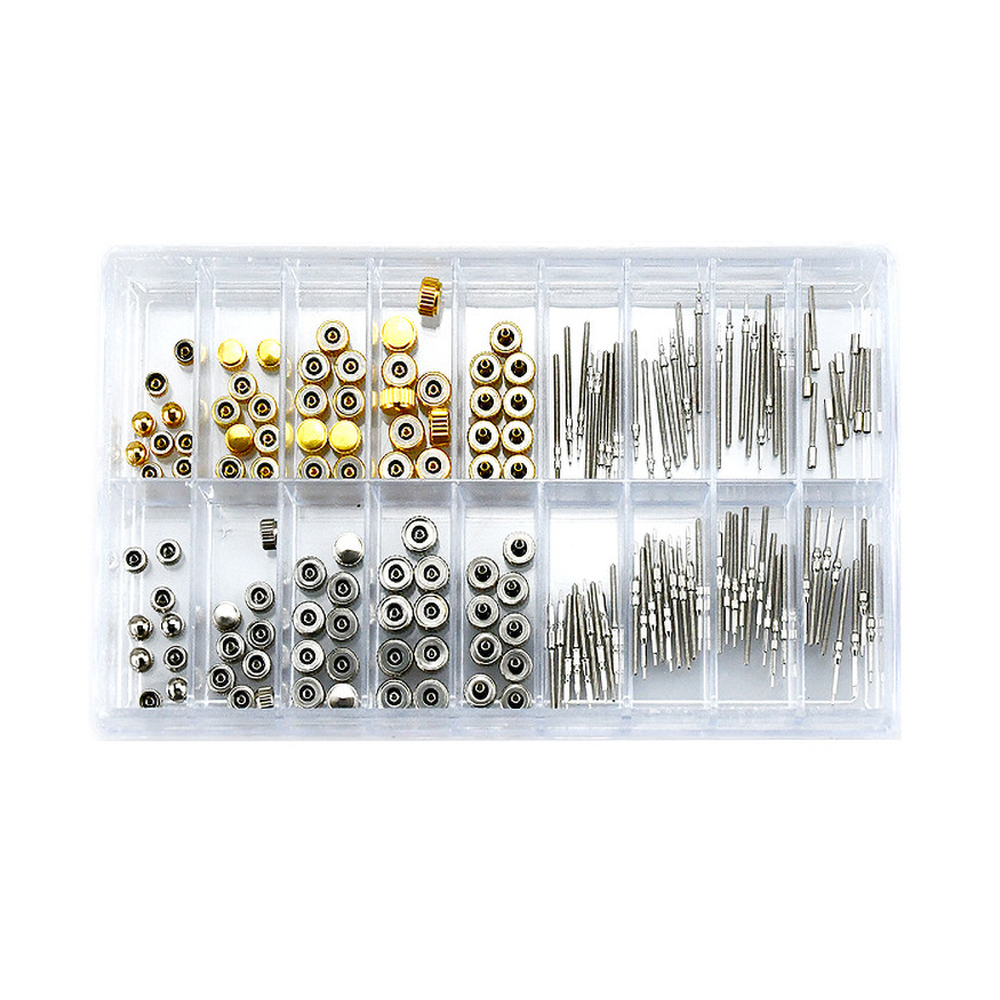 170 Pcs Box Packing Stainless Steel Mixed Waterproof Watch Crown and 2836/8200/7009 Watch Stems Replacement Part