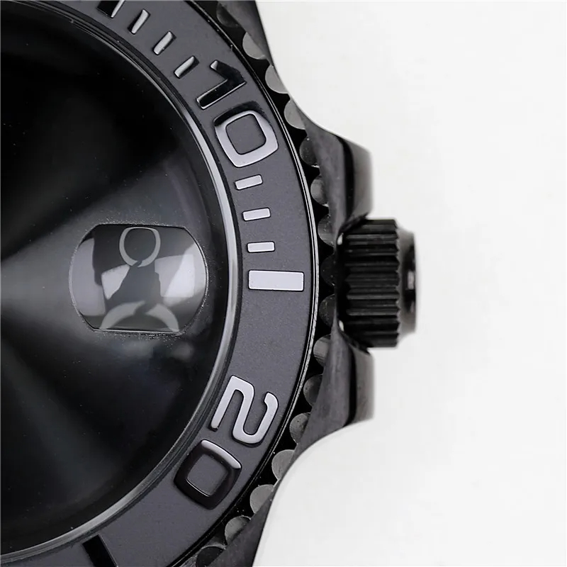 5ATM Waterproof Ceramic Bezel Insert Transparent Case Back Sapphire 40mm NH35 Stainless Steel Watch Case