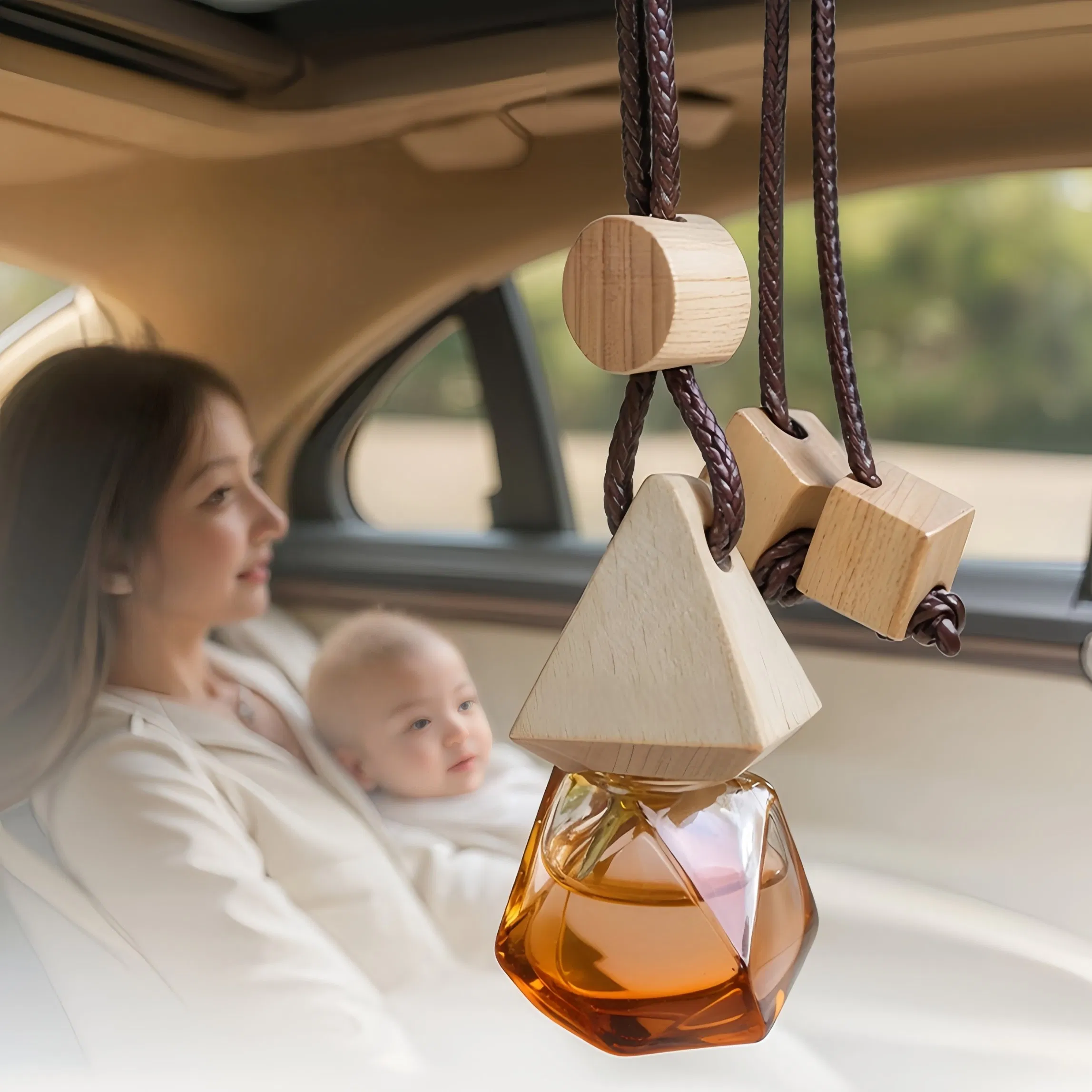 معطر هواء سيارة معلق، عطر فاخر للسيارات للرجال والنساء، معطرات سيارات تدوم طويلاً مع زيوت طبيعية، ثلج بارد، حبل قابل للتعديل