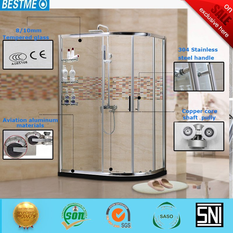 Diamond Shape Frameless Stainless Steel Frame Shower Enclosure Glass (BL-F3501)