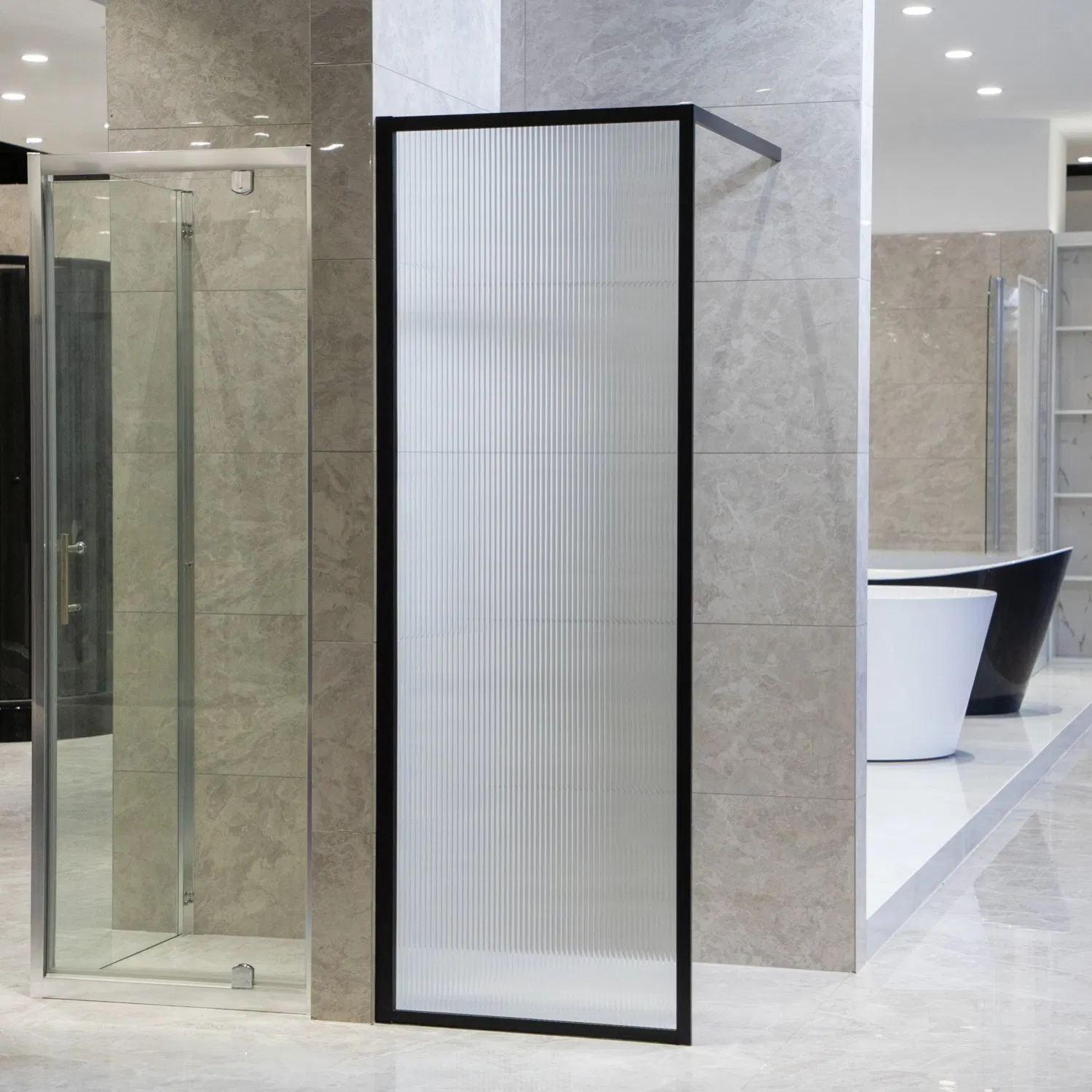 Frameless Glass Shower Enclosure Features Minimalist Design with Sturdy Hinges for Modern Bathroom Aesthetics