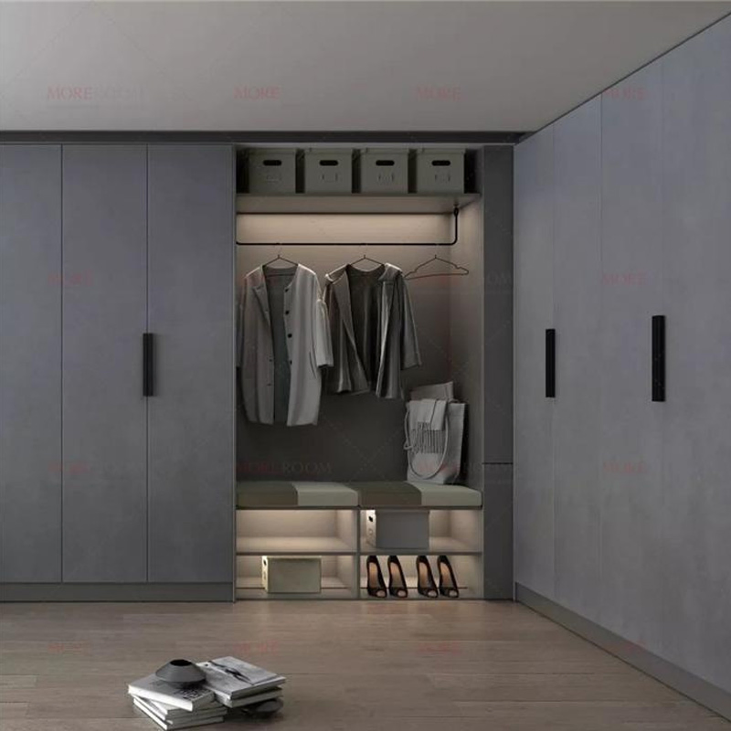 China Factory Bedroom Marble Sintered Stone Slab Wardrobe Cabinet Door