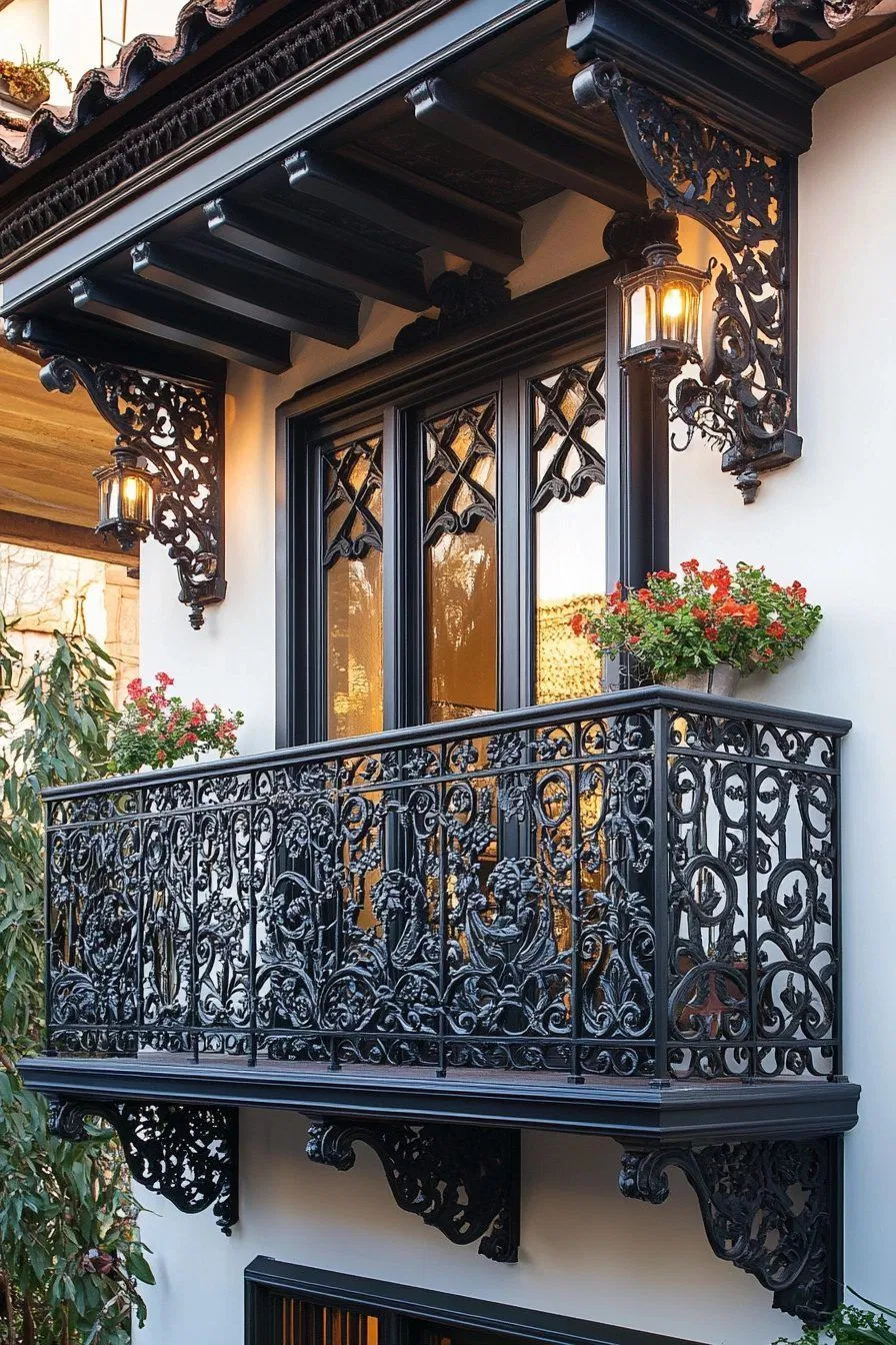 Chinese Style Hollowed Iron Guardrail Garden Landscape Fence Wrought Railing