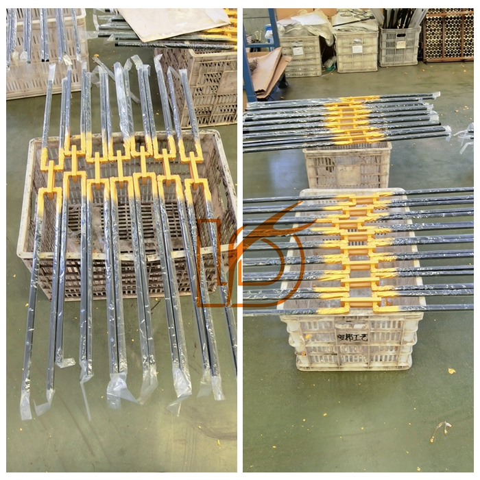 Matte Black Gold Chain Link Hollow or Solid Wrought Iron Baluster Railing