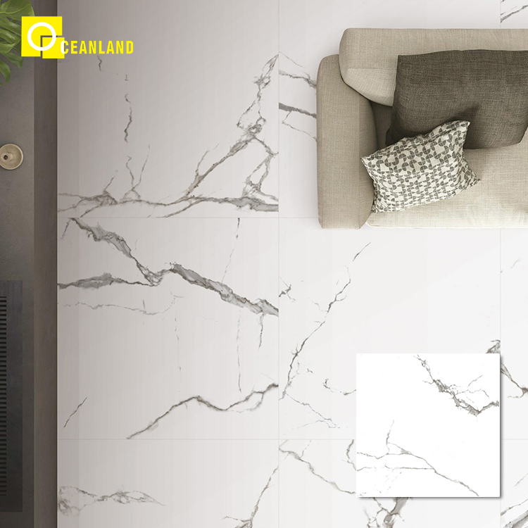 Wall White Glazed Polished Porcelain Tiles Marble Ceramic Floor Tile From China
