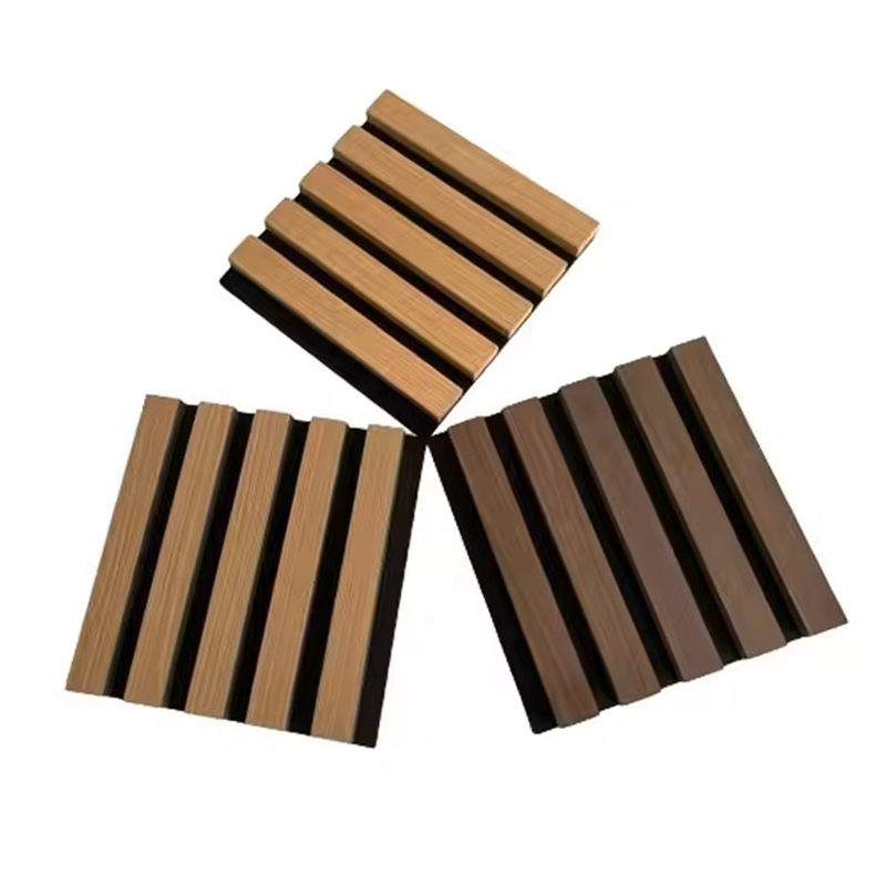 Sound Absorbing Wood Slat Acoustic Wall Panel for Interior Spaces Decoration
