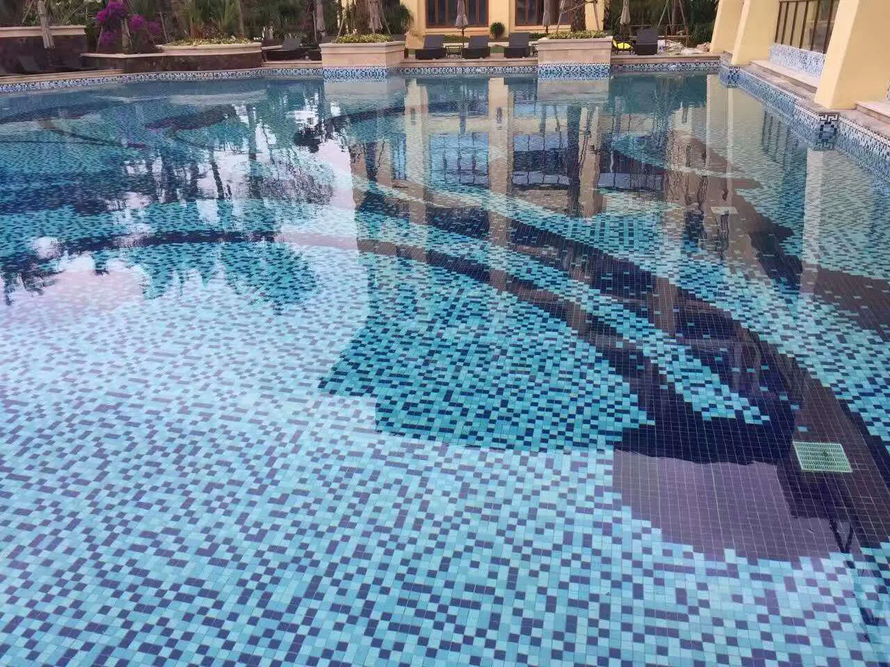 Pool Decor Colorful Blue Mosaic Tile Factory Price Crystal Style