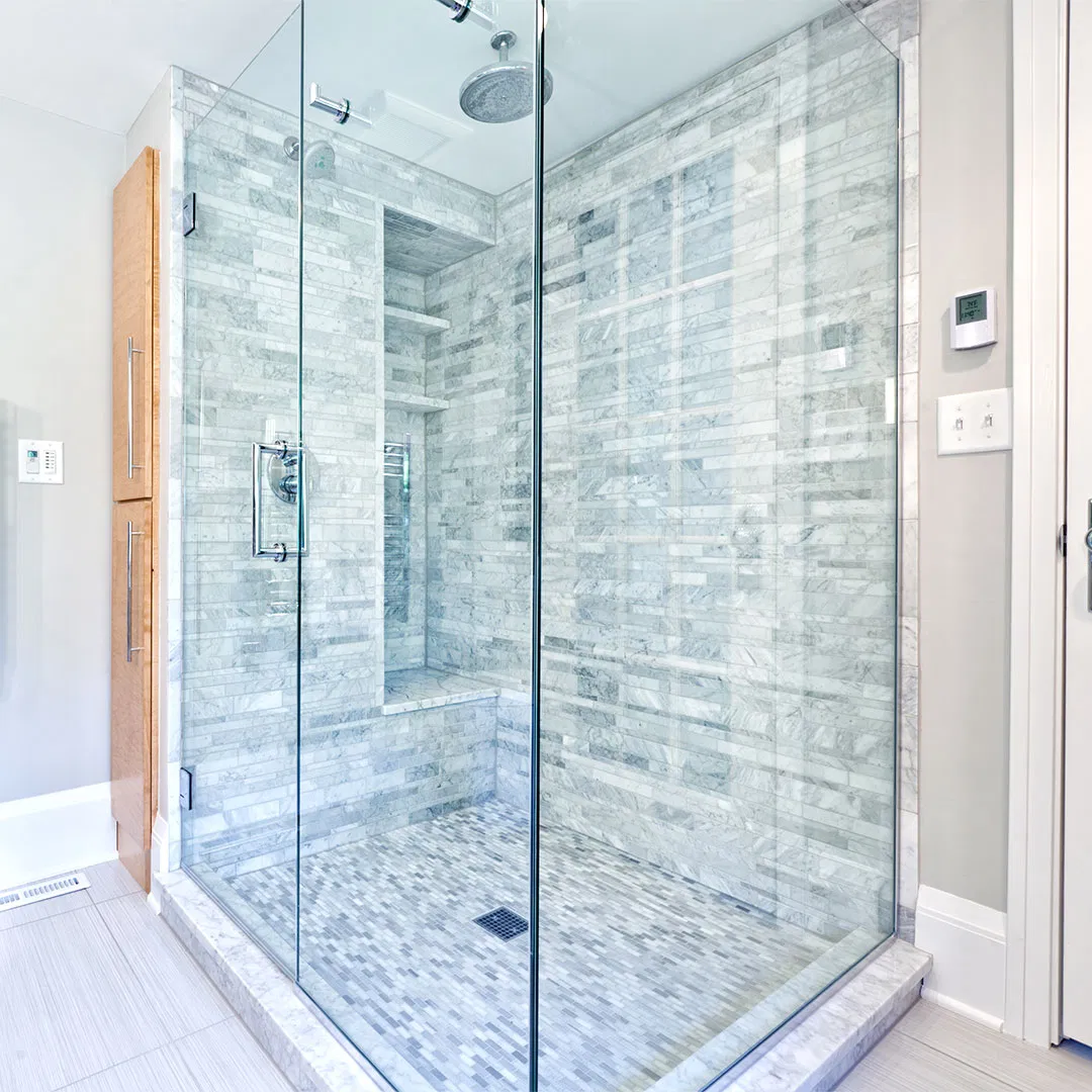 10mm Fully Frameless Shower Screen 900X900X2000mm Tempered Glass Enclosure
