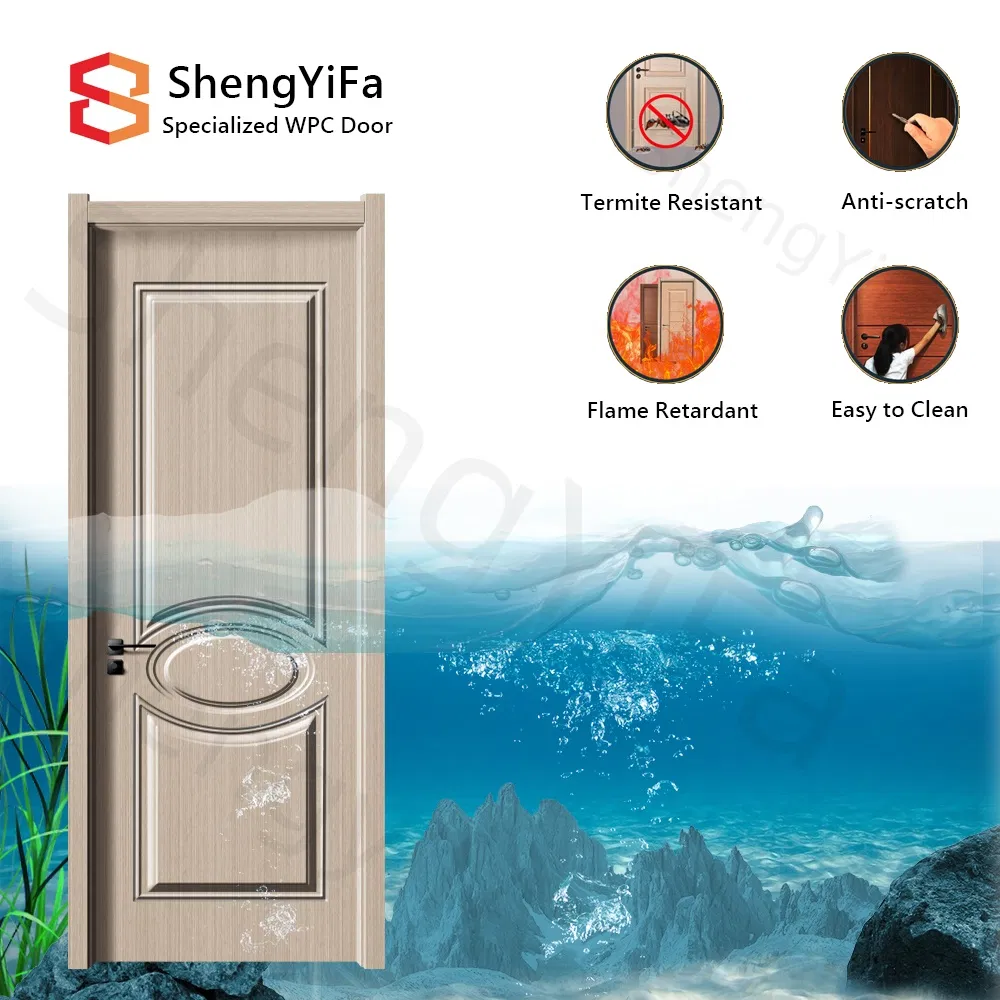 Anti-Termite PVC Polymer Panel Waterproof Interior Solid WPC Wood Composite Door