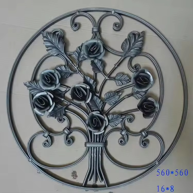 Black Cast Solid Iron Pattern Arts Wrought Iron Balcony Railing