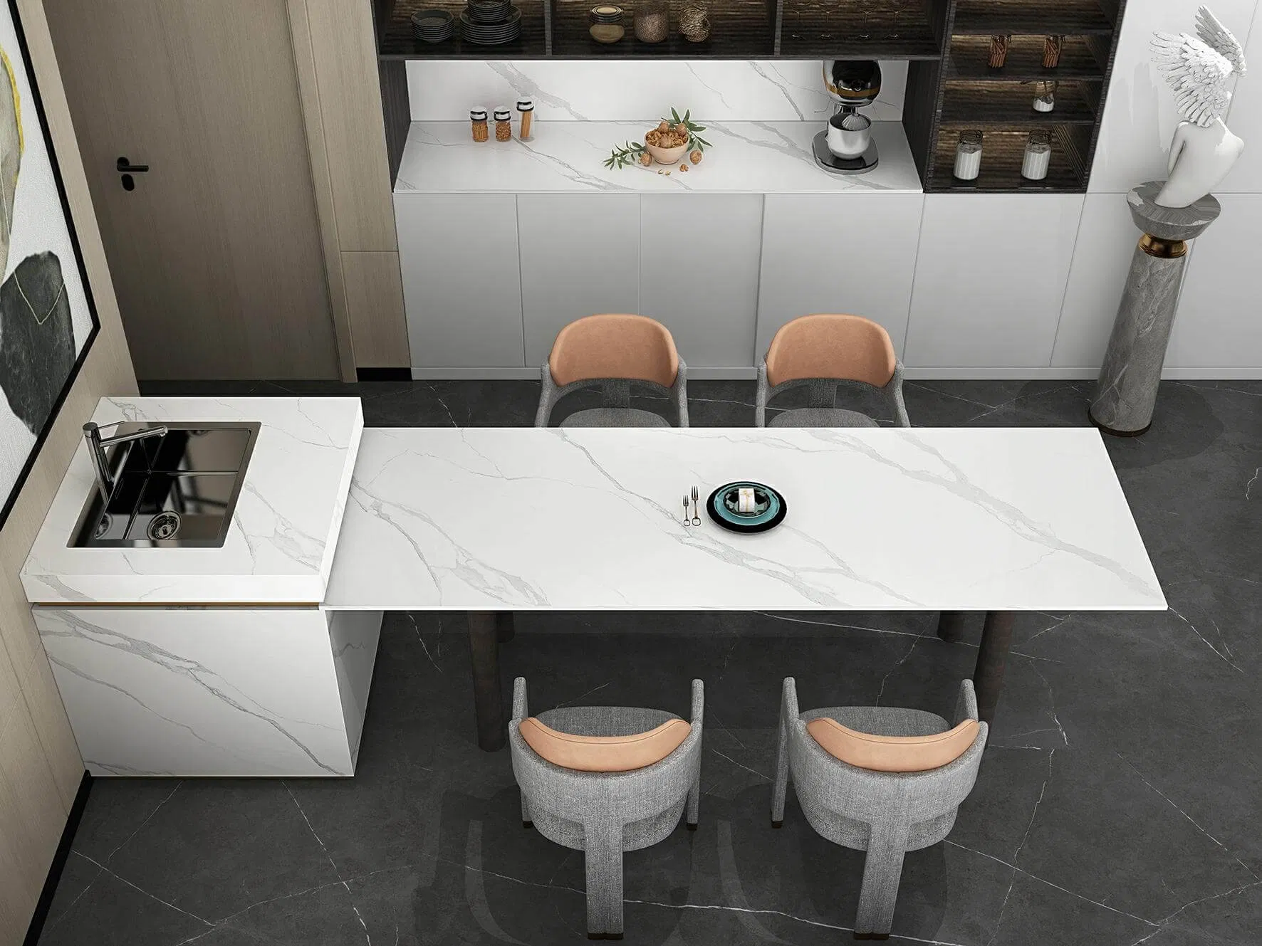 Minimalist 12~20mm Matte Polished Sintered Stone Porcelain Slabs for Hotel &amp; Home Floors