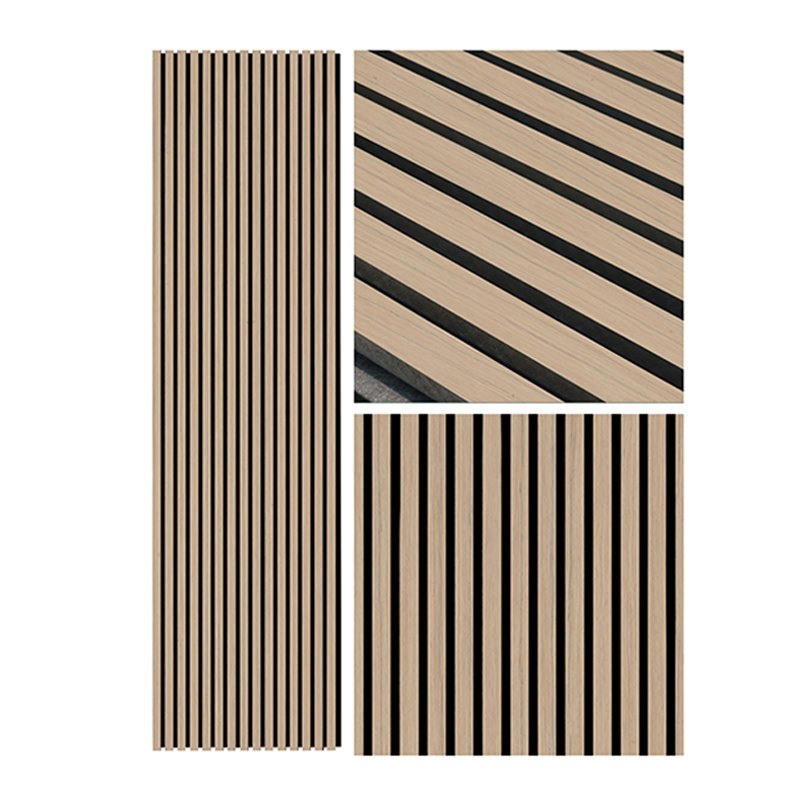 Sound Absorbing Wood Slat Acoustic Wall Panel for Interior Spaces Decoration