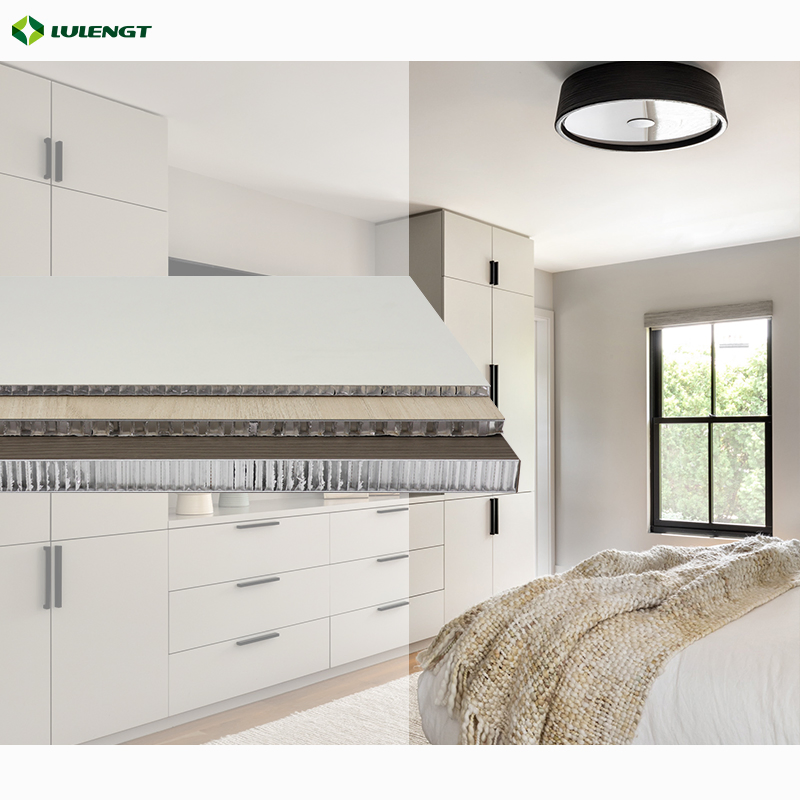 Lulengt Interior Decorative Lightweight Acoustic Sheet 6-18mm Kitchen Cabinet Aluminum Honeycomb Panel Indoor Kitchen Cabinet Board Door Ceiling Wall Panels