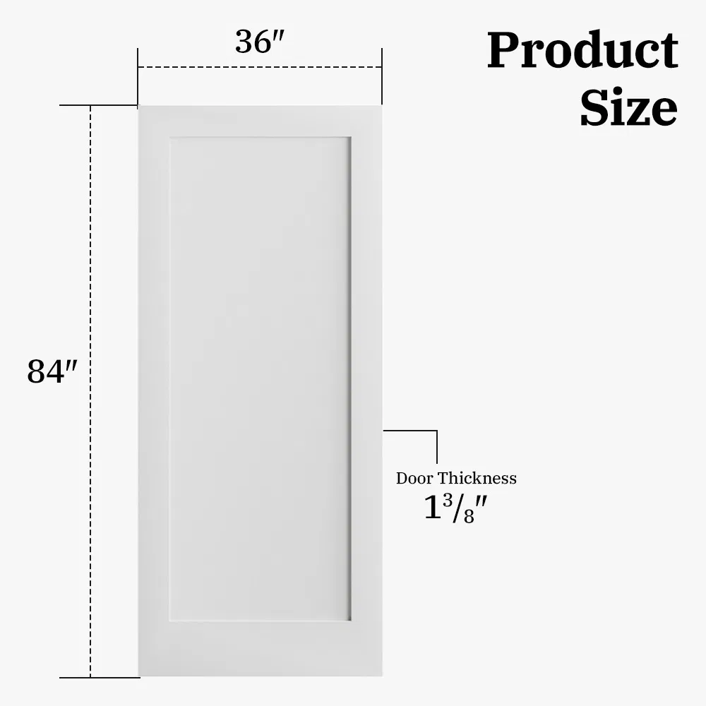 Factory Price 1-Panel Shaker Solid Core Primed Interior Door Sliding Barn Door
