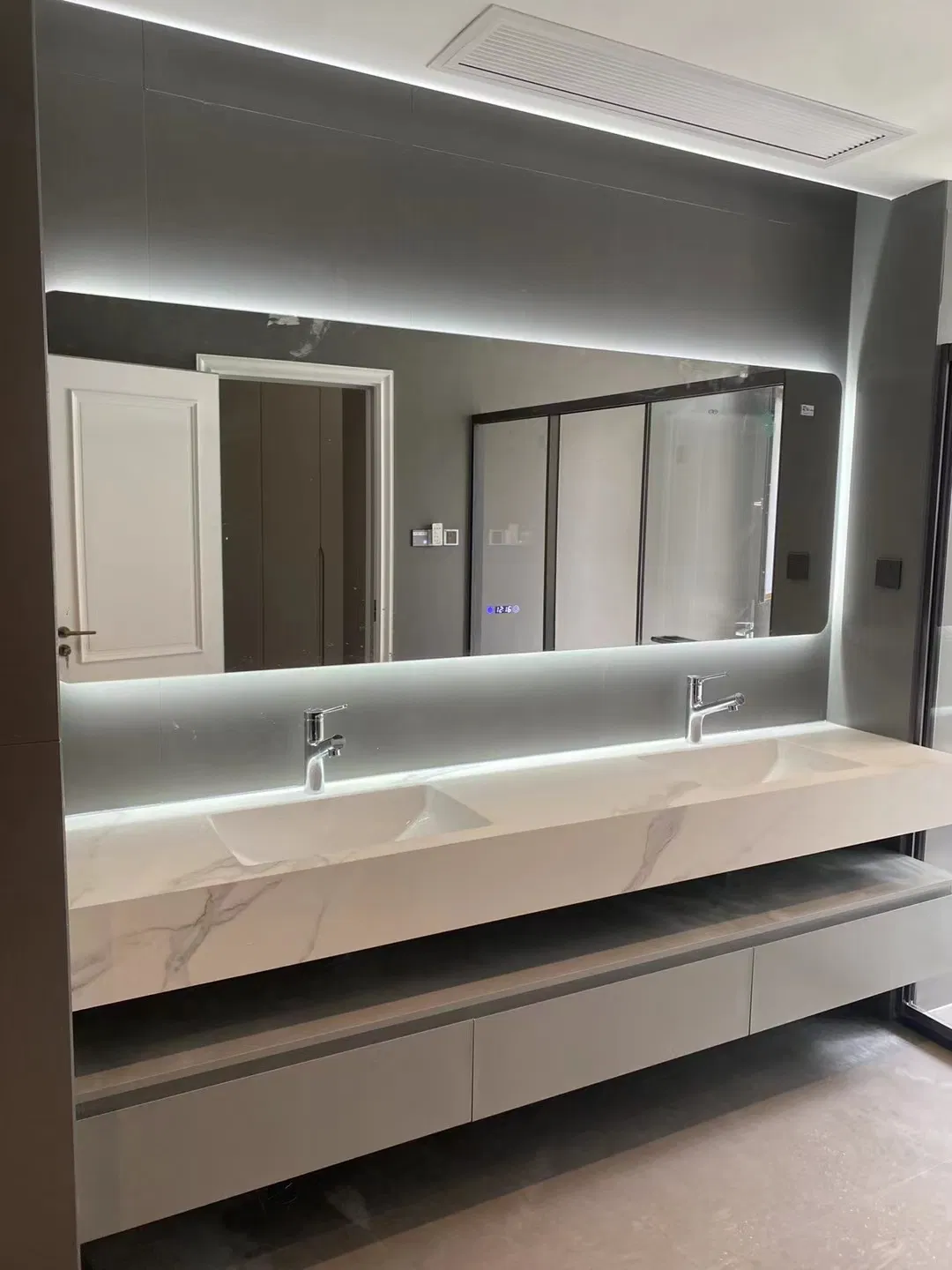 Ss6031 Stainless Steel Bathroom Furniture Double Basin Vanity Unit